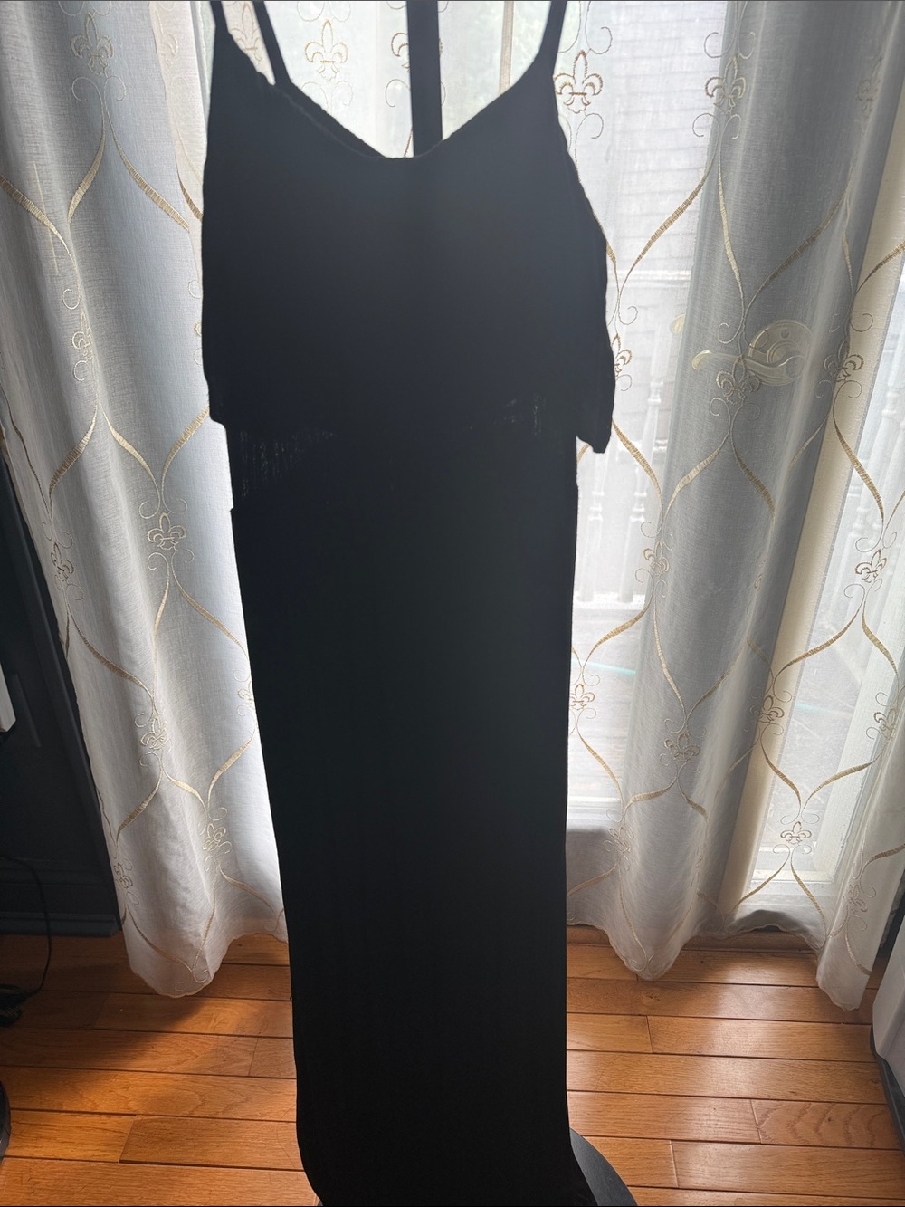 Splendid Black Spaghetti-Strap Maxi Dress